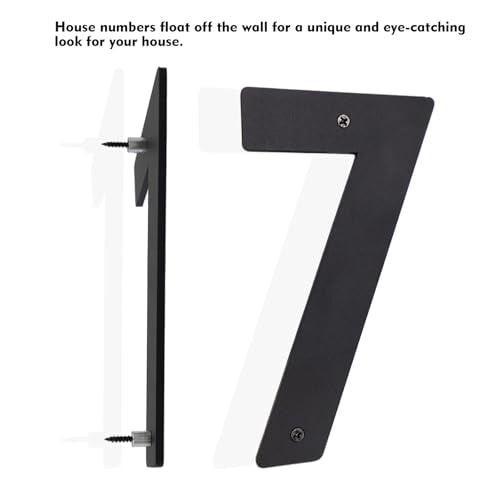 Black 5 Inch Aluminum House Address Letters - Floating Metal Numbers