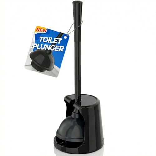 Heavy Duty Toilet Plunger with Holder for 5.3-Inch Drain, Style 1 - Bathroom Clog Remover