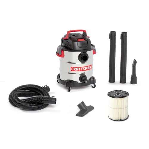 CRAFTSMAN 10 Gallon Wet Dry Vac 6.0 Peak HP Stainless Steel Shop Vacuum