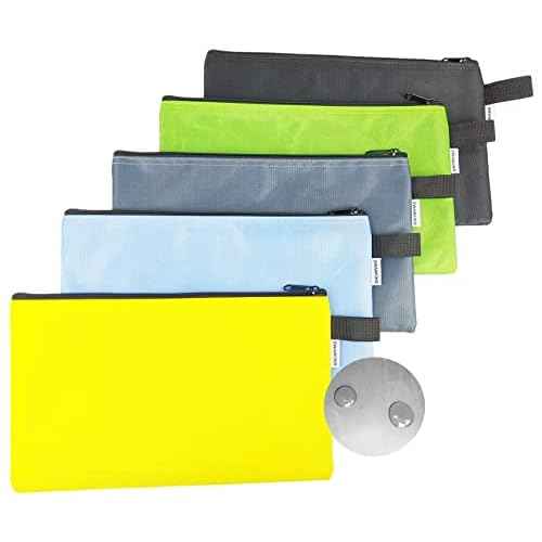 5 Pack Tool Bag Zipper Pouch, Premium Tool Pouch, Utility Multipurpose Storage Organizer Tool Pouches for Tools, Stationary, Pencil Pouch 13"x8"