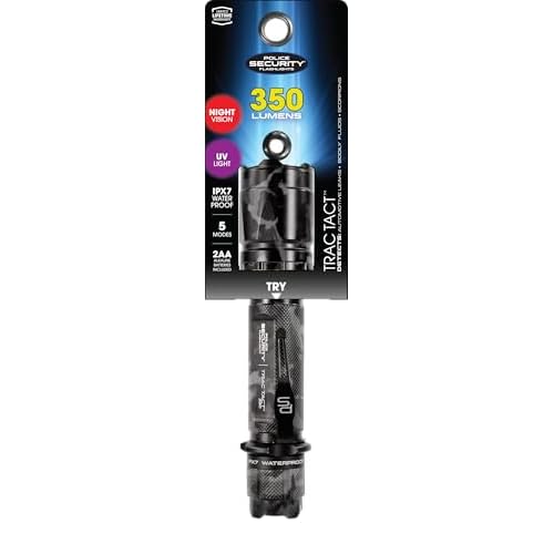 Police Security Trac Tact 2AA Camouflage | 350 Lumens | Belt Clip | 5 Light Modes | Water Resistant
