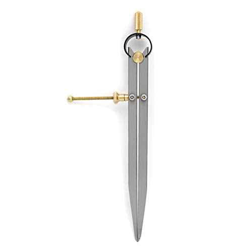 QWORK Precision Spring Dividers Calipers, 7-7/8 Inch Flat Leg Divider for Geometry, Drawing, Drafting