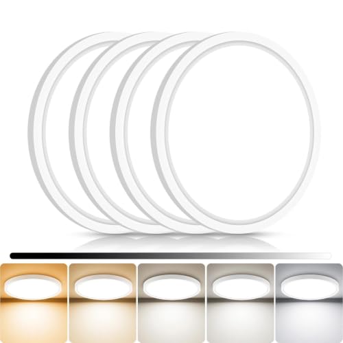 libtit 4-Pack 7-Inch Dimmable LED Flush Mount Ceiling Lights, 5 Color Temperatures