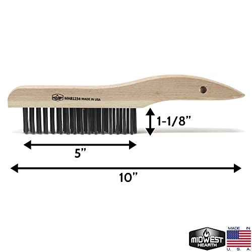 Tempered Steel Wire Scratch Brush for Welding Cleaning Rust 10" Wood Shoe Handle (Made in USA)