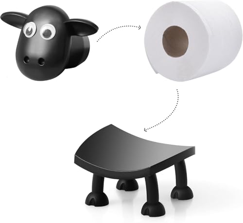 Toilet Roll Holder, Sheep Design Funny Toilet Paper Holder Free Standing, Tissue Paper Roll Storage for Bathroom Decor