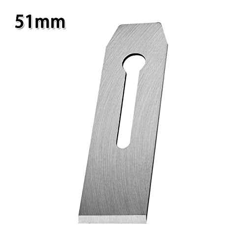 2 Pack Bench Hand Plane 2-Inch Blade Replacement Woodwork Planer Cutter 51MM Wide Iron Blades Steel Carpentry Edge Trimming Saw for No.4 No.5 Woodworking Tool