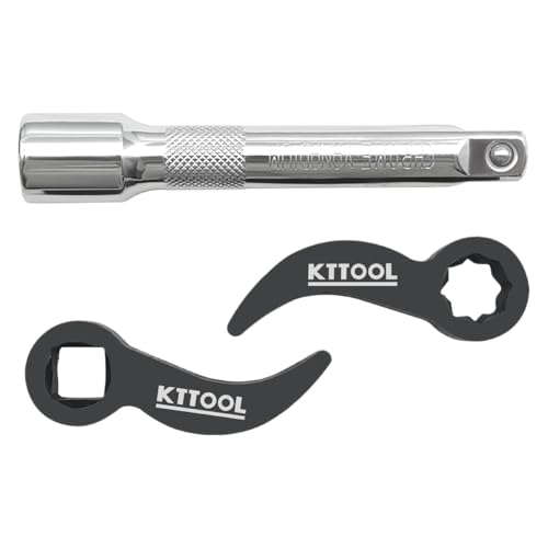 3 Pcs Pry Bar Wrench Adaptor Head, 2025 New Crowbar Adapter Head Tool, Half Shaft Removal Car Repairing Tools with Extension Bar for Tight Spaces, 1/2" D 4pt & 8pt Profile