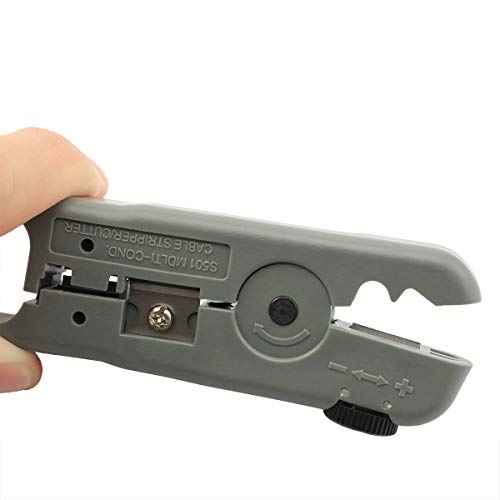 ZRM&E Coaxial Cable Stripper Rotary Stripper 180x56mm Manual Wire Stripper for All Kinds of Telephone Line and Network Cable