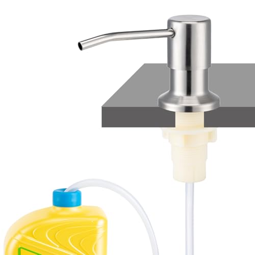 Husfunov Brushed Nickel Kitchen Sink Soap Dispenser, Built-in or Countertop