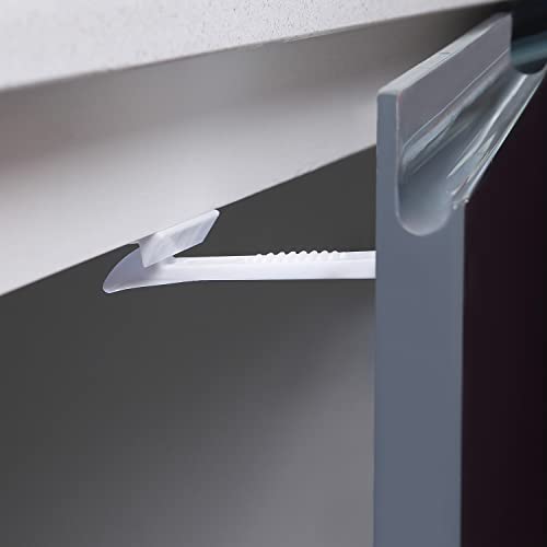 Dreambaby Adhesive Safety Latches for Drawers & Cabinets, White, 8 Count