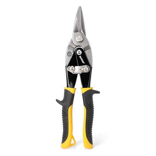 HURRICANE 10 Inch Aviation Tin Snips, Heavy Duty Metal Cutter Shears for Cutting Sheet Metal, Straight Cut Aviation Snips