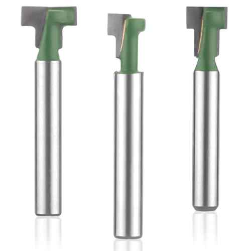 3pcs Keyhole Router Bits Set, 1/4 Inch Shank T Slot Cutter Set Router Bits, Blade Diameter 5/16", 3/8", and 1/2", Cutting Woodworking T Track Slotting Cutter for Wood Hex Bolt Milling Cutter Home DIY
