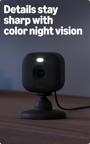 Blink Mini 2K+ Indoor Security Camera System - 2 Cameras, Night Vision, Motion Detection, Black - Plug-in Home & Pet Surveillance