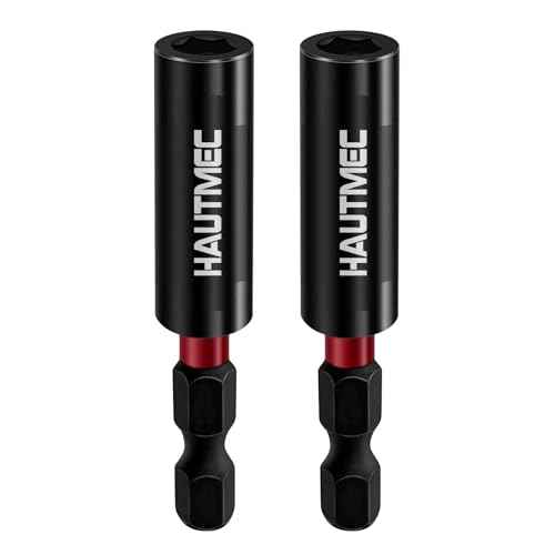 HAUTMEC 1/4¡±Magnetic Impact Tough Bit Holder,2pcs Screwdriver Extension, Quick-Change Hex Shank Set for Screwdriver Bits Nuts Drills Maintenance and repairing HT0163-SH