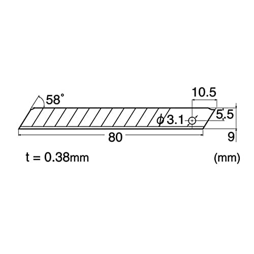 NT Cutter 9mm Stainless Steel Snap-Off Blades, 5-Blade/Pack, 1 Pack (BA5SS)