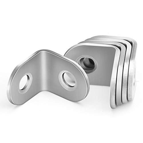 ZOENHOU 100PCS 20x20mm Stainless Steel L Brackets Corner Supports with 200 Screws