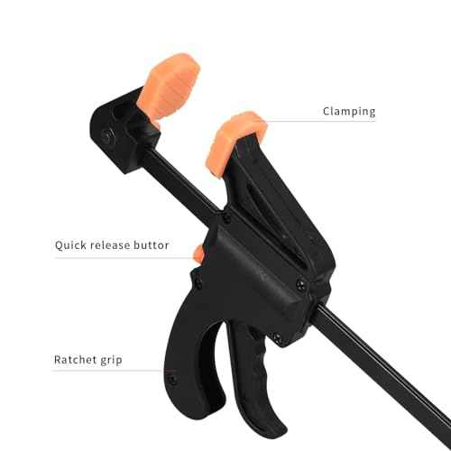 4 Inch Bar Clamps for Woodworking, 5 Pcs Trigger Quick Grip Clamps, One Handed Ratchet Wood Working Clamp, Mini Small Bar Woodworking Clamps for Wood Gluing Crafts (4Inch)
