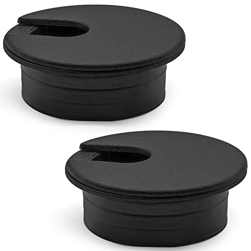 Litoexpe 2 Pcs Black Desk Cable Grommet 1-1/2 Inch for Cable Management