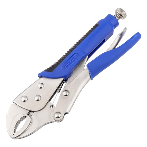 10-Inch Locking Pliers, Premium Alloy Steel Construction, Curved Jaw Locking Pliers with Wire Cutter, Quick Release, Fit for Clamping Twisting Welding