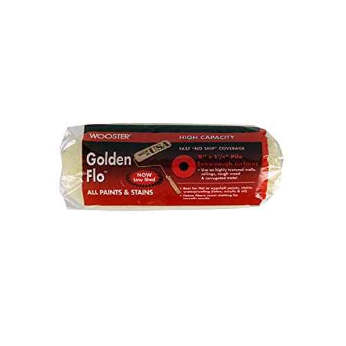 Wooster Brush RR664-9 Golden Flo Roller Cover 1 1/4-Inch Nap, 9-Inch