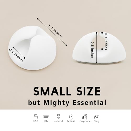 SmiLife Cable Clips White 1.1 inch 9PCS - Cord & Wire Organizer