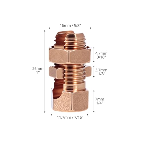 QWORK Grounding Split Bolt Connector 6 Pack - Copper Wire Clamp for 6-10 AWG Grounding