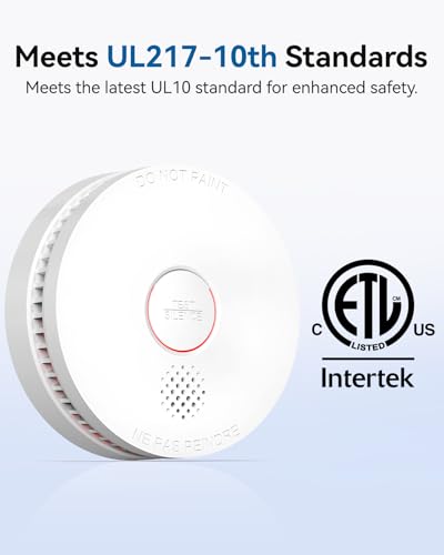 SITERWELL 10-Year Life Fire Alarm Smoke Detector - 5 Pack, White