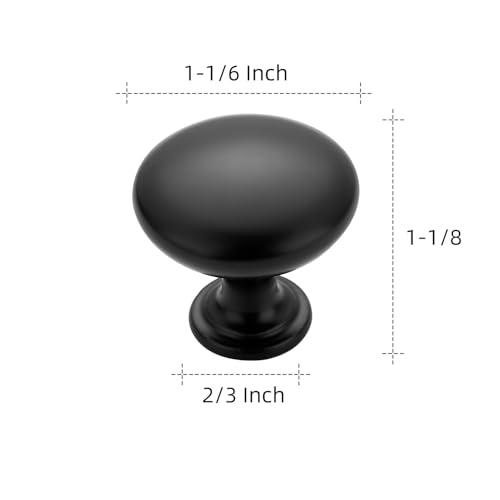 Ravinte Matte Black Cabinet Knobs - Zinc Drawer Pulls, 30 Pack