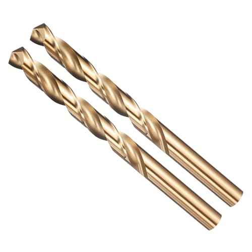 METALLIXITY Drill Bit (7/16") 2Pcs, 4241 High-Speed Steel Straight Shank Gold Finish 135¡Æ for Wood Plastic Iron Copper Aluminum Low Soft Metal
