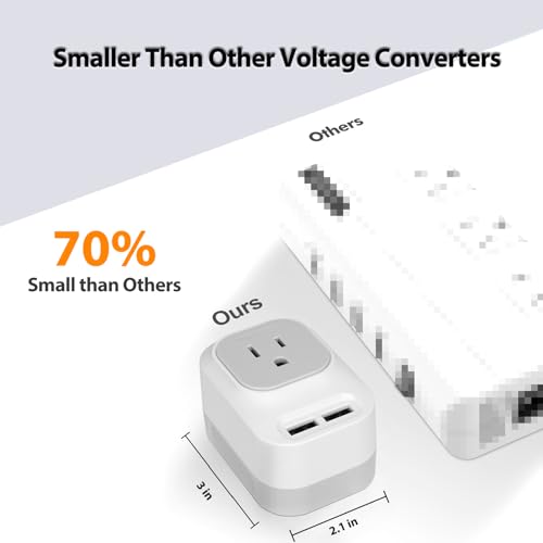 Mapambo European Voltage Converter 220V to 110V with 6-in-1 USB & Travel Adapter