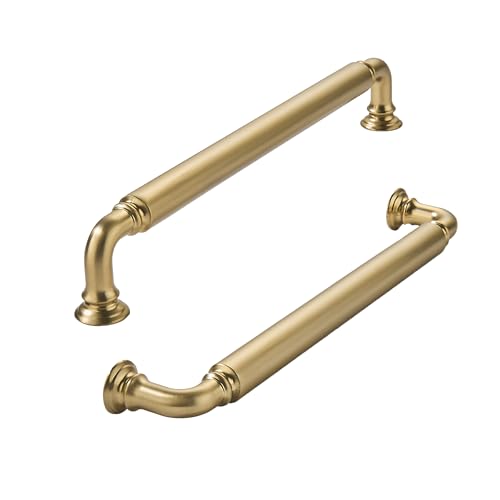 Khtumeware 10-Pack 6 Inch Champagne Bronze Heavy-Duty Cabinet Pulls Satin Brass Handles