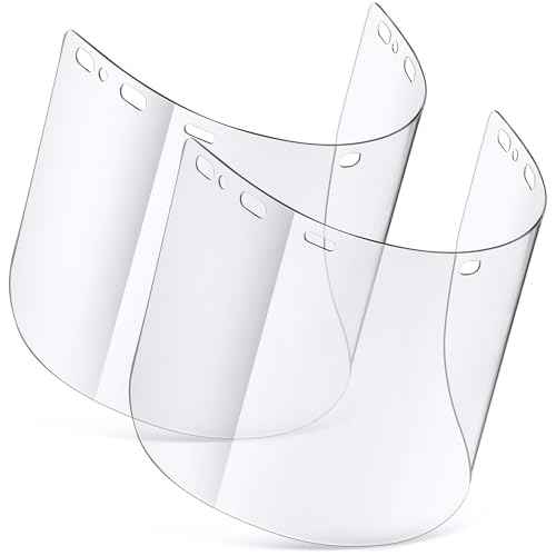 Saillong 2 Pack Clear PETG Face Shield Compatible with MCR Safety 181640, 16x8x0.06 Inches Splash Protective and Impact Resistance, Polycarbonate Safety Faceshield Compatible with MCR Safety Headgears