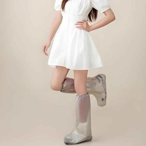 5 Pairs Waterproof Shoe Covers for Rain,Boot Covers Disposable Shoe Covers for Men and Women Rain Outdoor Indoors Overshoes, Non-Slip Outdoor Waterproof Shoe Boot Protectors (Grey-10Pcs, Adult)