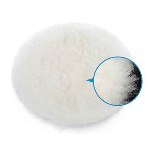 2Pcs 5" Wool Polishing Pads,Soft Wool Sheepskin Polishing Buffing Pad Wheels for Car Furniture Glass Flocking Hook & Loop Back for Random Orbital Sander