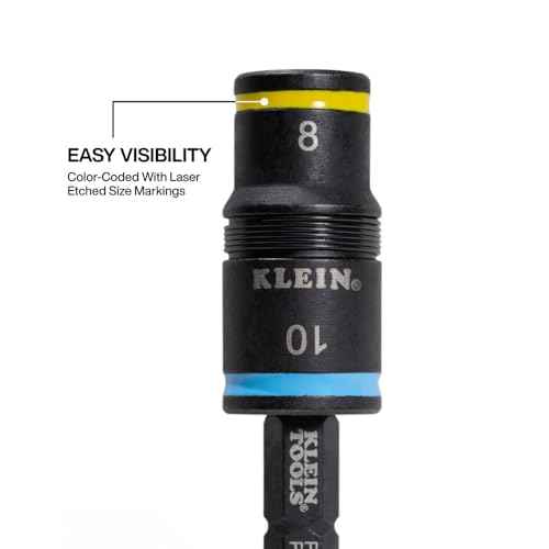 Klein Tools 32931M 2-in-1 Metric Impact Socket Set, 1 Flip Socket with 2 Metric Hex Sizes, 8mm and 10mm, Impact Rated 2-Inch Shaft