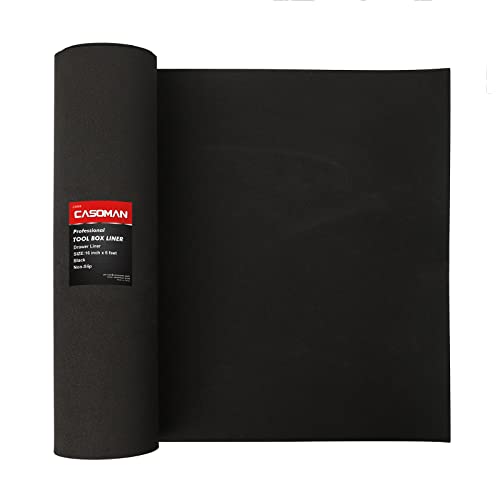 CASOMAN 16 in x 6 ft Non-Slip Tool Box Drawer Liner – Black, Customizable