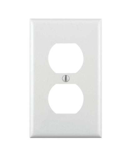 Leviton 1-Gang Duplex Wall Plate, White, Standard Size, Pack of 1