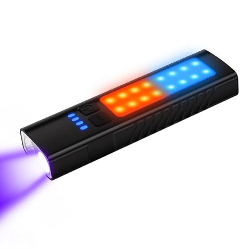 Rechargeable EDC Flat Flashlight with COB Light, UV Light & Super Bright LED Portable Pocket light, Waterproof, Mini Magnetic Flat EDC Flashlight with Clip for Working, Camping, Repairing Emergencies