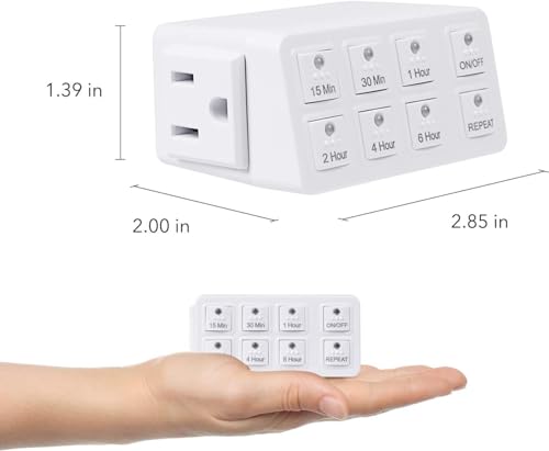 BN-LINK 1 Pack Indoor Countdown Timer with Repeat Function, 3-Prong Outlet