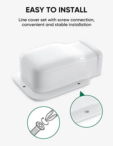 Plusluck White 3-Inch Wall Cover Line Cover Set for Mini Split PVC AC System