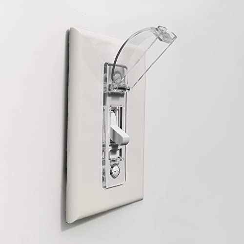Wall Switch Guard, ILIVABLE Child Proof Light Switch Plate Covers Protects Your Lights from being Accidentally Turned On or Off by Children and Adults (Clear, 2 Pack)