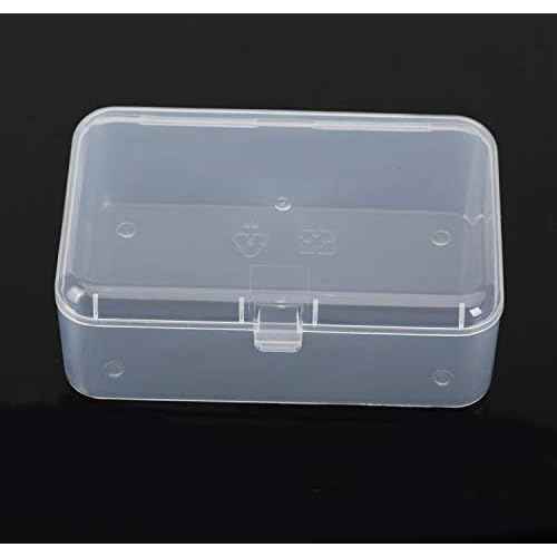 AKOAK Clear Polypropylene Rectangle Mini Storage Containers Box with Hinged Lid for Accessories,Crafts,Learning Supplies,Screws,Drills,Battery,Pack of 4 (3.46" x 2.24" x 1.18")