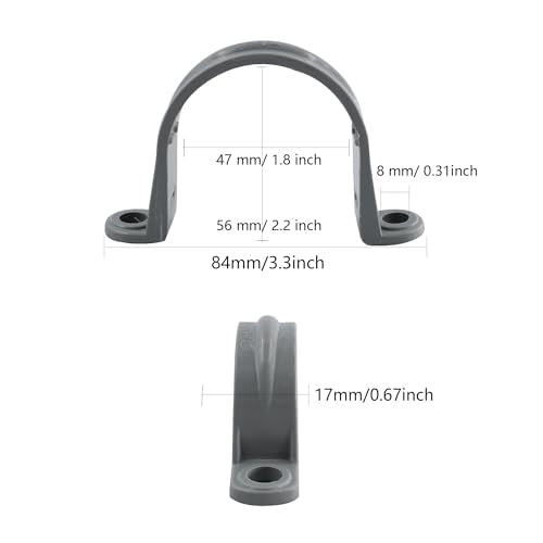 10PCS 1-1/2 Inch PVC Pipe Straps, Two Hole Plastic Pipe Clamps, Conduit Strap Clamps, Cable Clamp, PVC Pipe Mounting Bracket