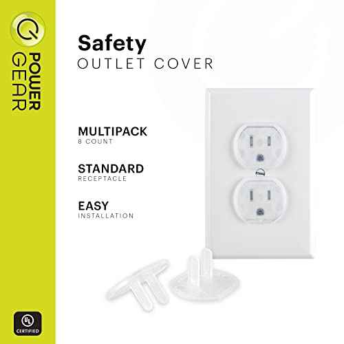 Power Gear Outlet Covers Baby Proofing Child Proof Plug Covers for Electrical Outlets Easy Install Outlet Plug Covers UL Listed Shock Prevention Clear 54614 120 Count