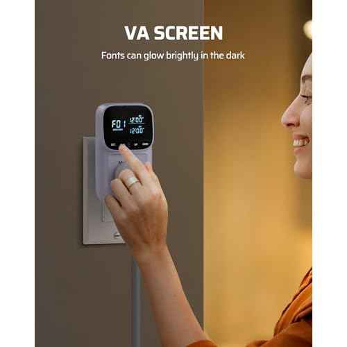 DEWENWILS Digital Temperature Controller, Heavy Duty 15A/1800W Thermostat Outlet Plug, VA Display Heating Cooling Control Timer, -40¢µ~210¢µ, Cyclic Timing/Countdown, for Greenhouse Incubator Homebrew