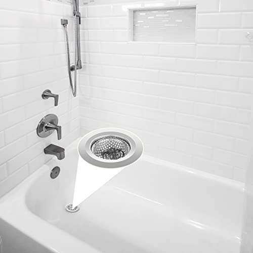 Stainless Steel Bathtub Drain Strainer Hair Catcher 2 Pack - Universal Fit