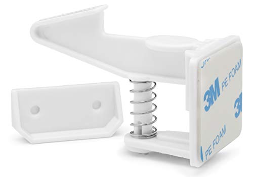 White 12-Pack Invisible Child Safety Cabinet Locks No Drill - Suniry