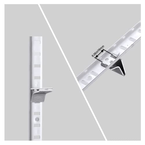 Hosrnovo Silver Adjustable Shelf Clips for 255 Standard Pilasters - Pack of 14