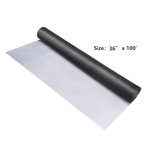 Lengtimo 36” x 100’ Black Fiberglass Window Screen Roll - Easy DIY Replacement