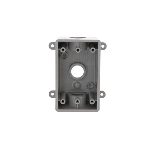 BELL 1-Gang Weatherproof Electrical Box Gray 2 in. with Threaded Outlets